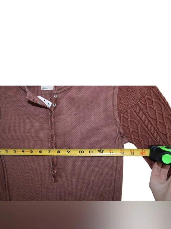 We The Free Twisted Cable Cuff Henley - Caramel Cafe - Picture 6 of 15